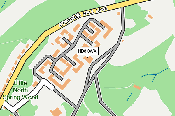 HD8 0WA map - OS OpenMap – Local (Ordnance Survey)