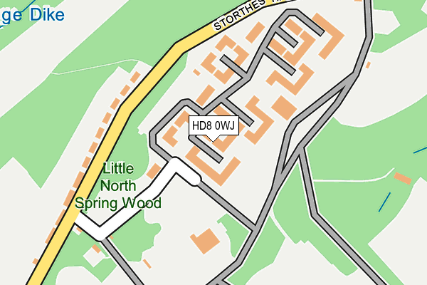 HD8 0WJ map - OS OpenMap – Local (Ordnance Survey)