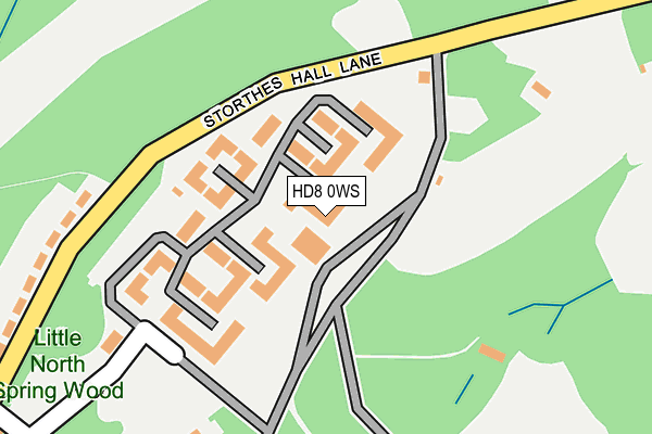 HD8 0WS map - OS OpenMap – Local (Ordnance Survey)
