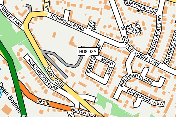 HD8 0XA map - OS OpenMap – Local (Ordnance Survey)