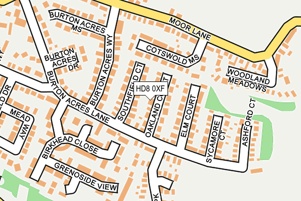 HD8 0XF map - OS OpenMap – Local (Ordnance Survey)