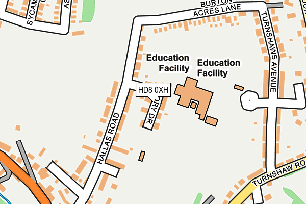 HD8 0XH map - OS OpenMap – Local (Ordnance Survey)