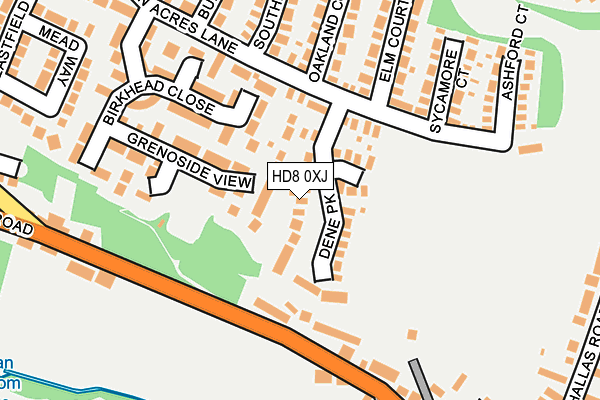 HD8 0XJ map - OS OpenMap – Local (Ordnance Survey)
