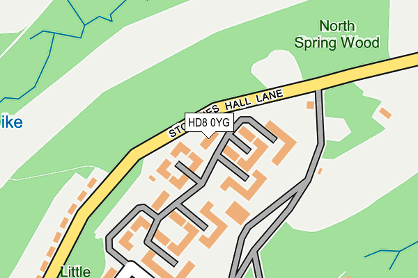 HD8 0YG map - OS OpenMap – Local (Ordnance Survey)