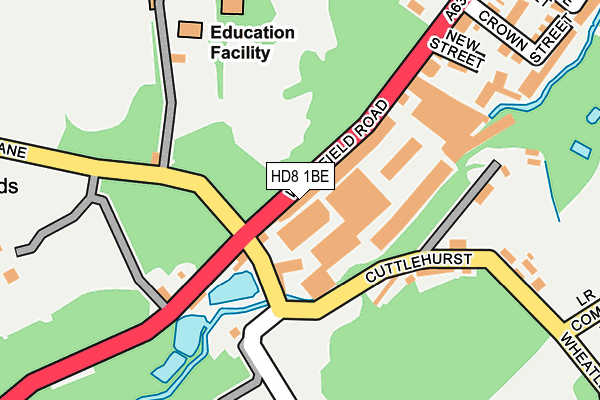 HD8 1BE map - OS OpenMap – Local (Ordnance Survey)