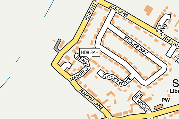HD8 8AH map - OS OpenMap – Local (Ordnance Survey)