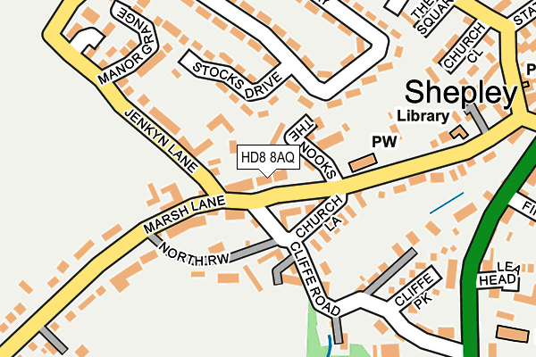 HD8 8AQ map - OS OpenMap – Local (Ordnance Survey)