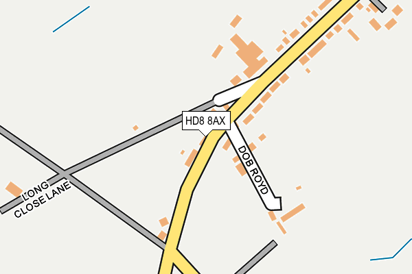 HD8 8AX map - OS OpenMap – Local (Ordnance Survey)