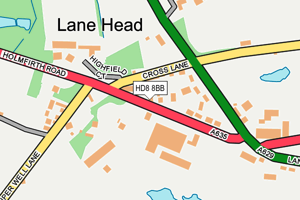 HD8 8BB map - OS OpenMap – Local (Ordnance Survey)