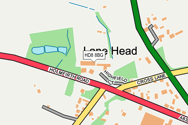 HD8 8BG map - OS OpenMap – Local (Ordnance Survey)