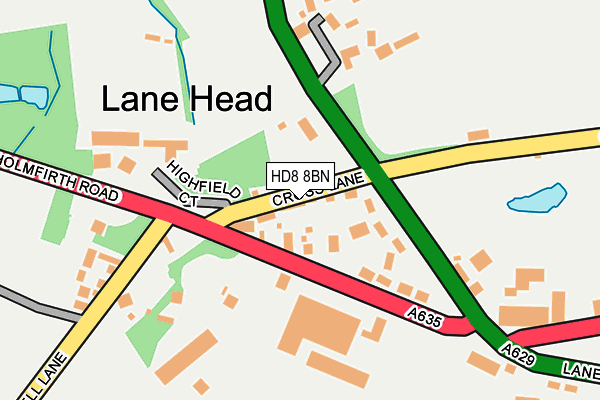 HD8 8BN map - OS OpenMap – Local (Ordnance Survey)