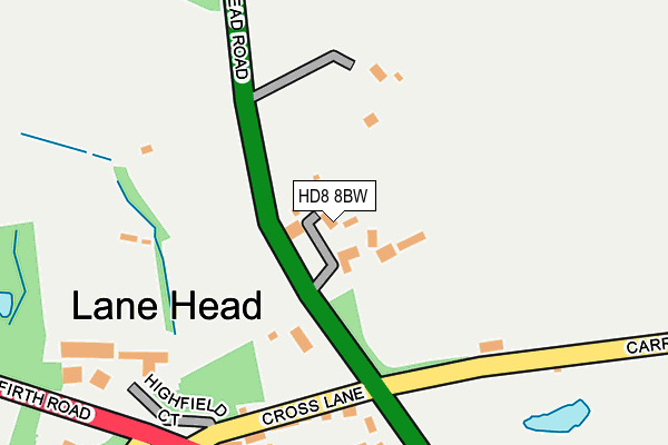 HD8 8BW map - OS OpenMap – Local (Ordnance Survey)
