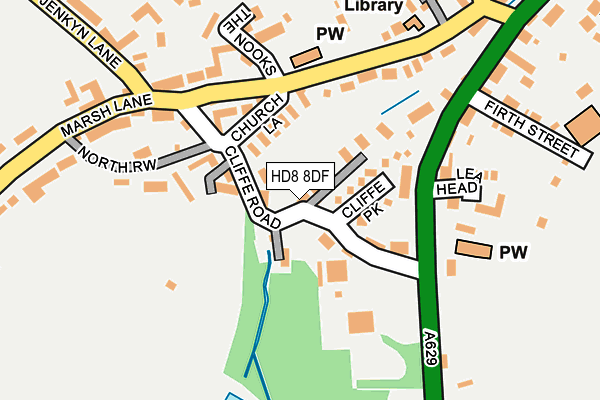 HD8 8DF map - OS OpenMap – Local (Ordnance Survey)