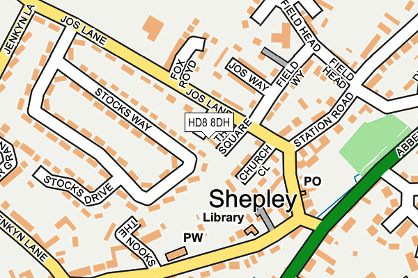 HD8 8DH map - OS OpenMap – Local (Ordnance Survey)