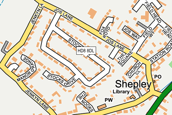 HD8 8DL map - OS OpenMap – Local (Ordnance Survey)