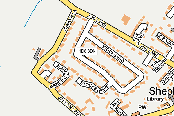 HD8 8DN map - OS OpenMap – Local (Ordnance Survey)