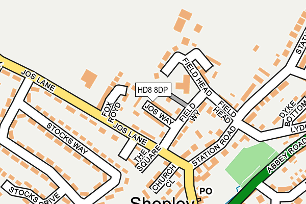 HD8 8DP map - OS OpenMap – Local (Ordnance Survey)