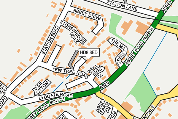 HD8 8ED map - OS OpenMap – Local (Ordnance Survey)