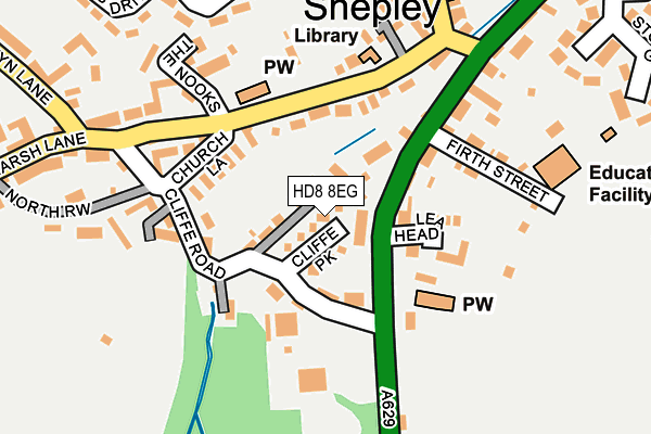 HD8 8EG map - OS OpenMap – Local (Ordnance Survey)