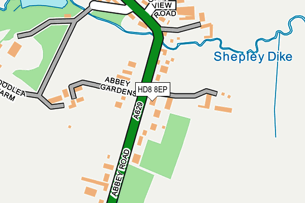 HD8 8EP map - OS OpenMap – Local (Ordnance Survey)