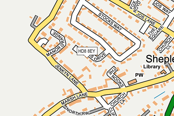 HD8 8EY map - OS OpenMap – Local (Ordnance Survey)