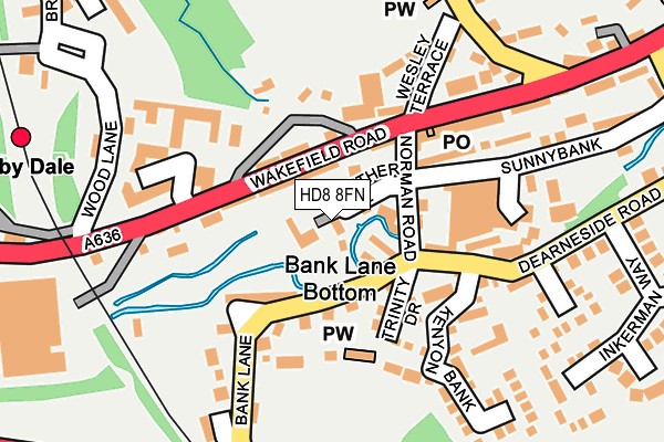 HD8 8FN map - OS OpenMap – Local (Ordnance Survey)