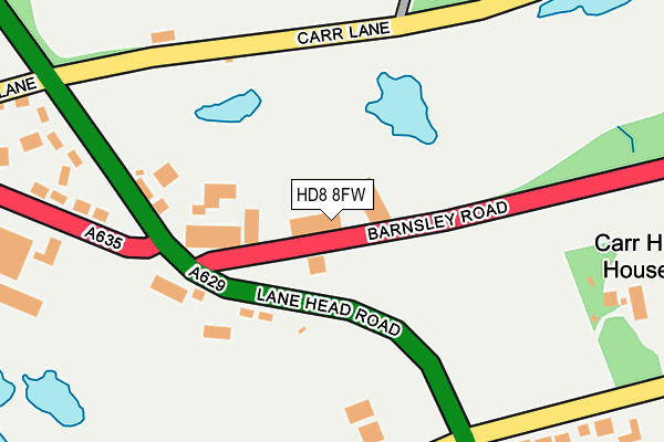 HD8 8FW map - OS OpenMap – Local (Ordnance Survey)