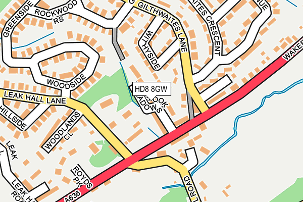 HD8 8GW map - OS OpenMap – Local (Ordnance Survey)