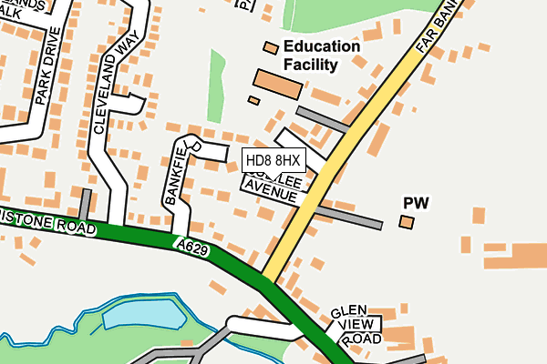 HD8 8HX map - OS OpenMap – Local (Ordnance Survey)