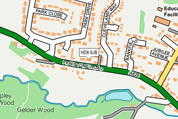 HD8 8JB map - OS OpenMap – Local (Ordnance Survey)