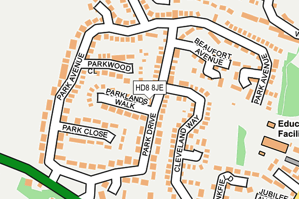 HD8 8JE map - OS OpenMap – Local (Ordnance Survey)
