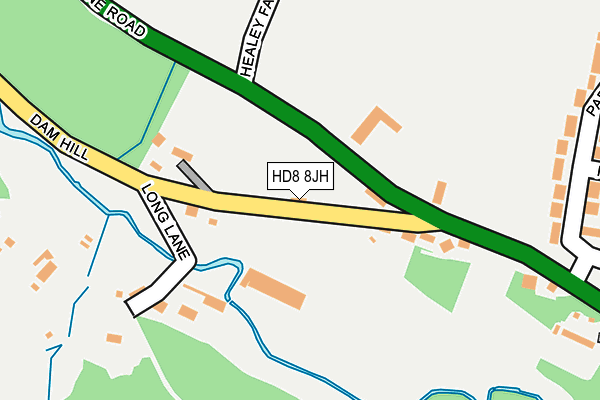 HD8 8JH map - OS OpenMap – Local (Ordnance Survey)
