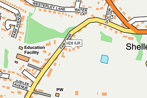 HD8 8JR map - OS OpenMap – Local (Ordnance Survey)