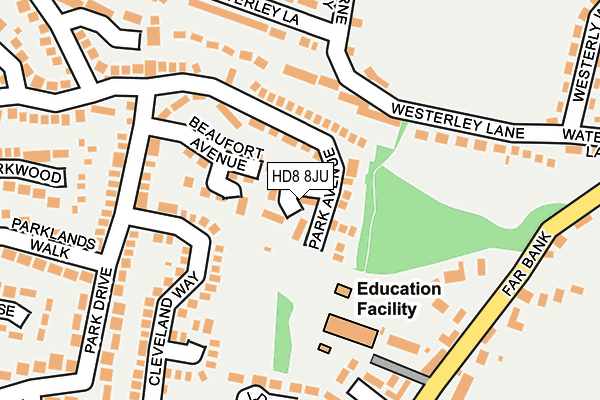 HD8 8JU map - OS OpenMap – Local (Ordnance Survey)