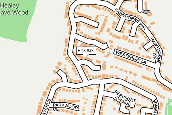 HD8 8JX map - OS OpenMap – Local (Ordnance Survey)