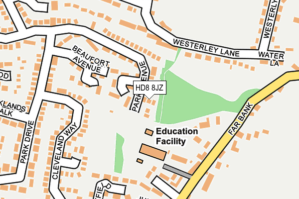 HD8 8JZ map - OS OpenMap – Local (Ordnance Survey)