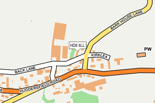 HD8 8LL map - OS OpenMap – Local (Ordnance Survey)