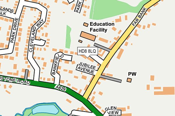 HD8 8LQ map - OS OpenMap – Local (Ordnance Survey)