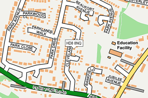 HD8 8NQ map - OS OpenMap – Local (Ordnance Survey)