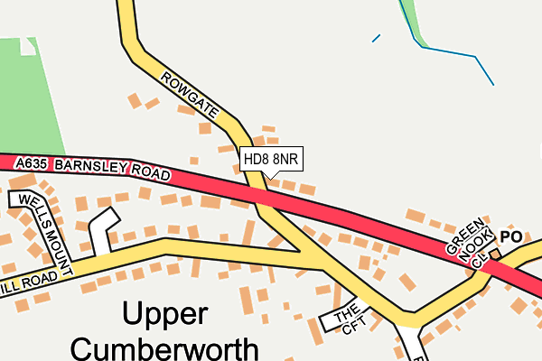 HD8 8NR map - OS OpenMap – Local (Ordnance Survey)