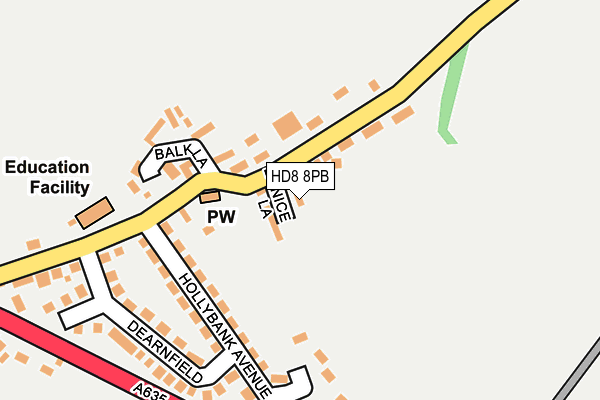 HD8 8PB map - OS OpenMap – Local (Ordnance Survey)