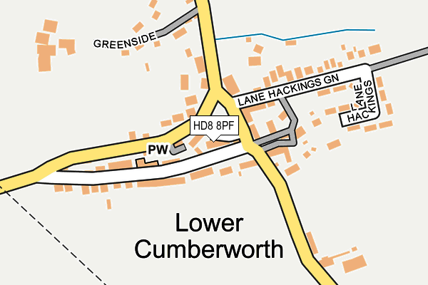 HD8 8PF map - OS OpenMap – Local (Ordnance Survey)