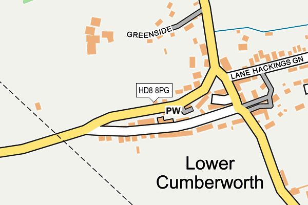 HD8 8PG map - OS OpenMap – Local (Ordnance Survey)