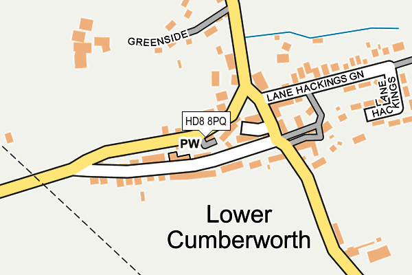 HD8 8PQ map - OS OpenMap – Local (Ordnance Survey)
