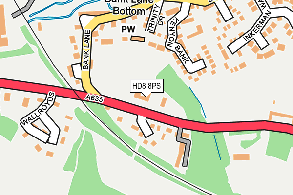 HD8 8PS map - OS OpenMap – Local (Ordnance Survey)