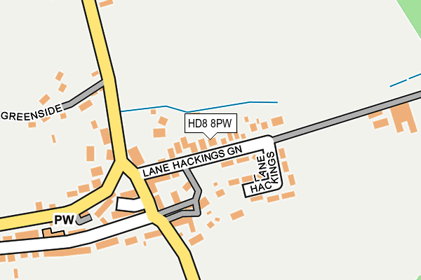 HD8 8PW map - OS OpenMap – Local (Ordnance Survey)