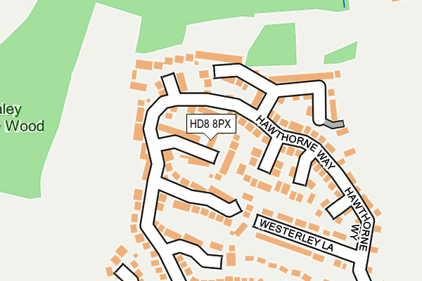 HD8 8PX map - OS OpenMap – Local (Ordnance Survey)
