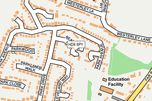 HD8 8PY map - OS OpenMap – Local (Ordnance Survey)