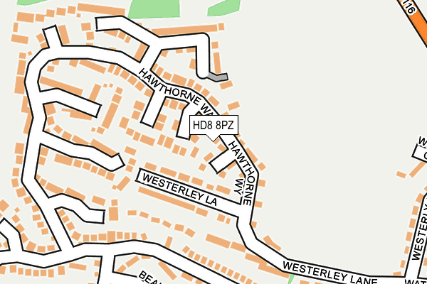 HD8 8PZ map - OS OpenMap – Local (Ordnance Survey)