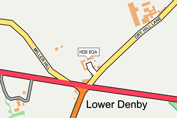 HD8 8QA map - OS OpenMap – Local (Ordnance Survey)